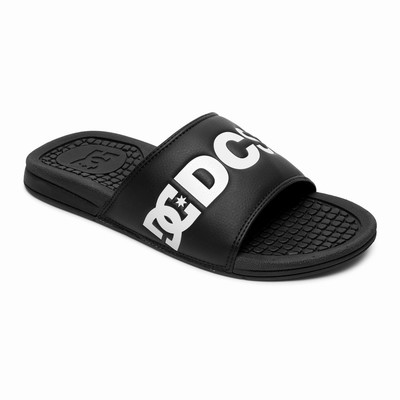 DC Bolsa Slides Men's Black/White Sandals Australia ZVW-493